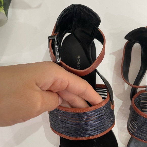 Bcbg gladiator sandals brown black and navy size 6 1/2 - Picture 6 of 7